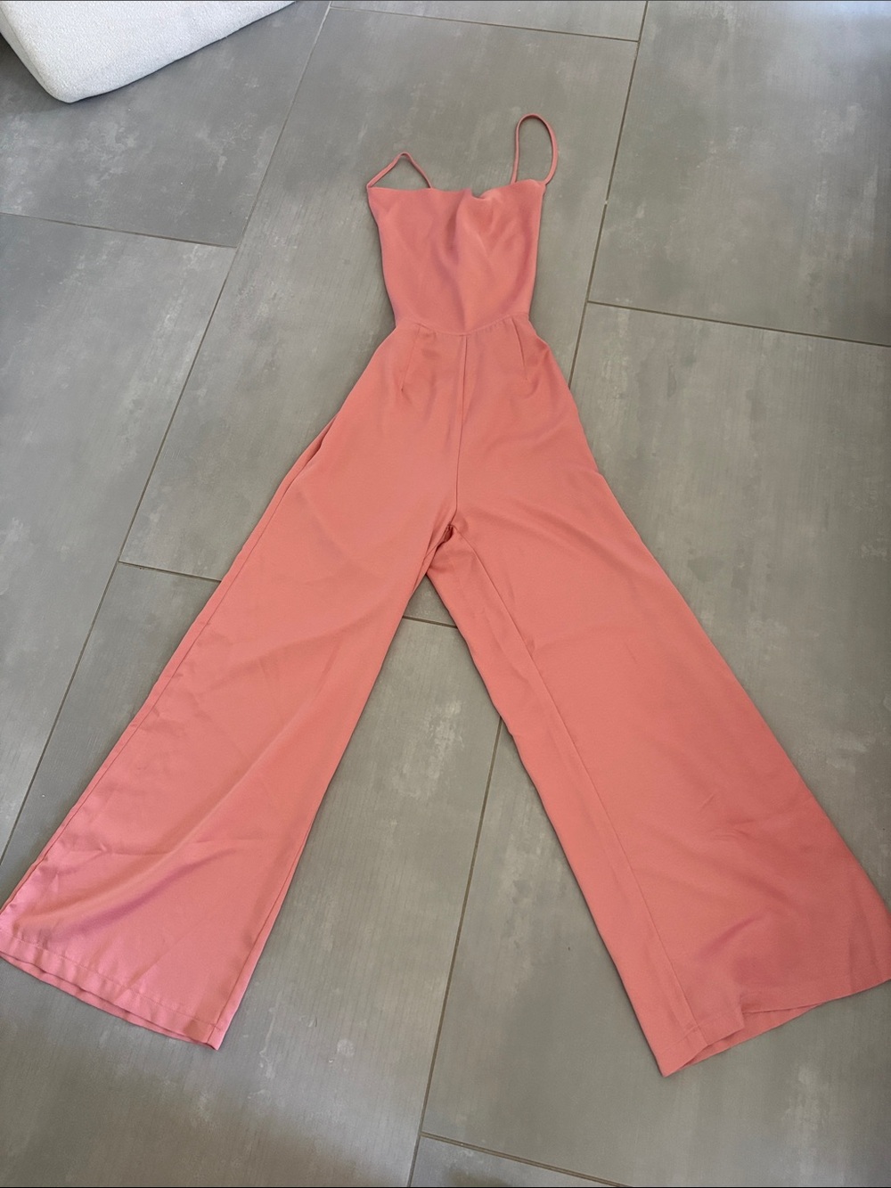 superdown Pink Wide-Leg Spaghetti-Strap Jumpsuit